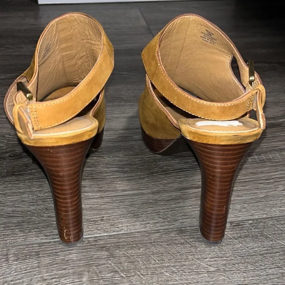 Ralph Lauren leather platform open tor sandals Size 10